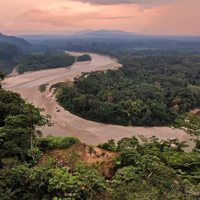 Amazon rainforest sunset at Pitalala Reserve